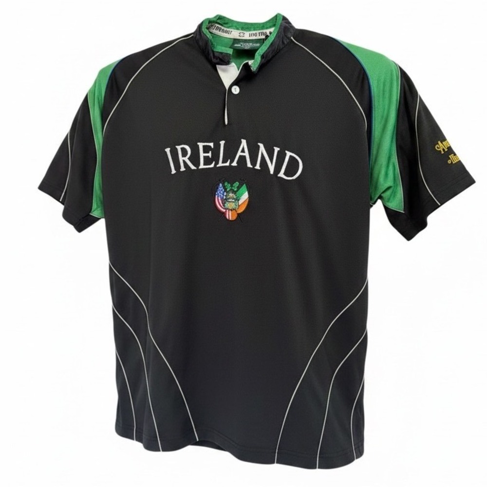 Silky Sullivan Ireland Rugby Jersey Mens XL Black Green Ancient Order Hibernians